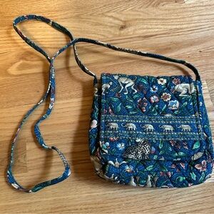 Small Floral Blue Crossbody Bag